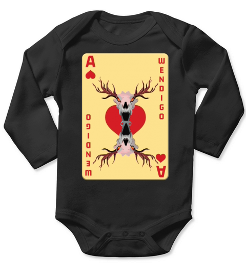 Folk Creature Card Wendigo Halloween Cryptid Long Sleeve Baby One-Piece