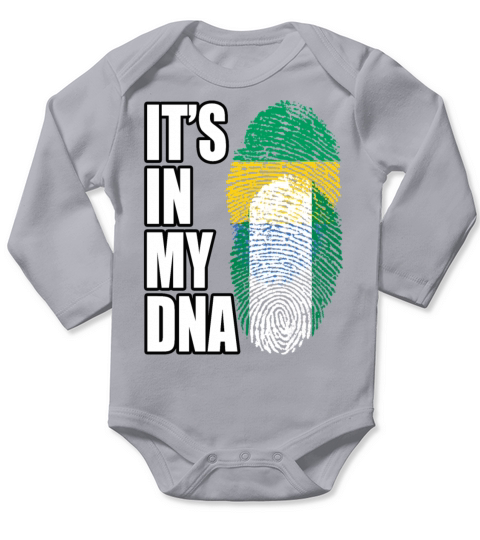 Gambian And Nigerian Mix Heritage DNA Flag Long Sleeve Baby One-Piece
