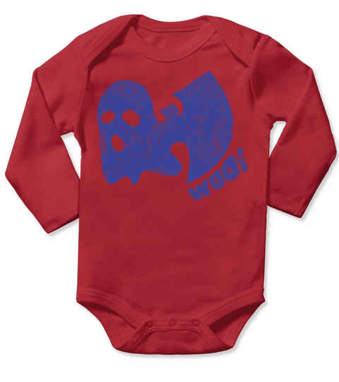 halloween ghost woo wutang blue Long Sleeve Baby One-Piece