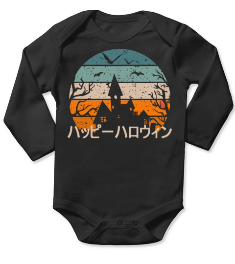 Happy Halloween in Japanese language Long Sleeve Baby One-Piece