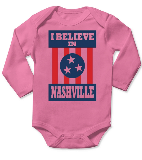I Believe In Nashville Flag Vintage Style Long Sleeve Baby One-Piece