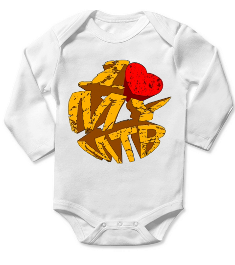 I Love My MTB Vintage Retro Mountainbike Long Sleeve Baby One-Piece