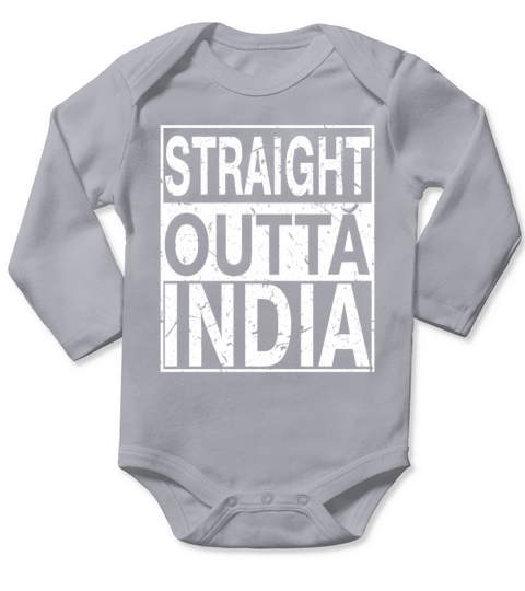 India Straight Outta India Long Sleeve Baby One-Piece