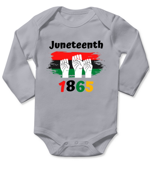 Juneteenth Words Black History Afro American Long Sleeve Baby One-Piece