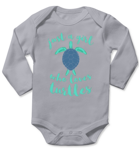 Just A Girl Who Loves Turtles - Womens Cute Turtle T-Shirt Long Sleeve Baby One-Piece