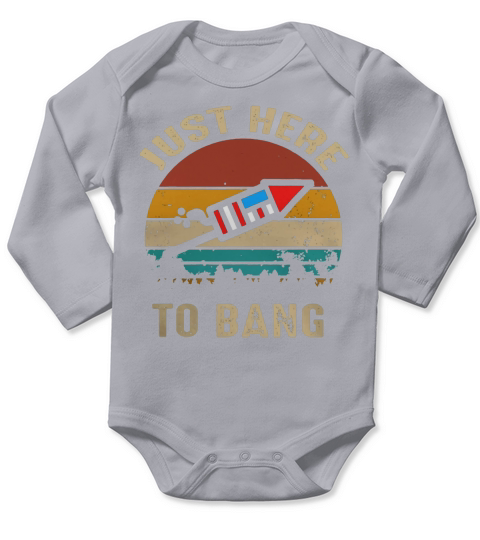 Just here to bang 4th of july vintage sunset t-shirt Long Sleeve Baby One-Piece