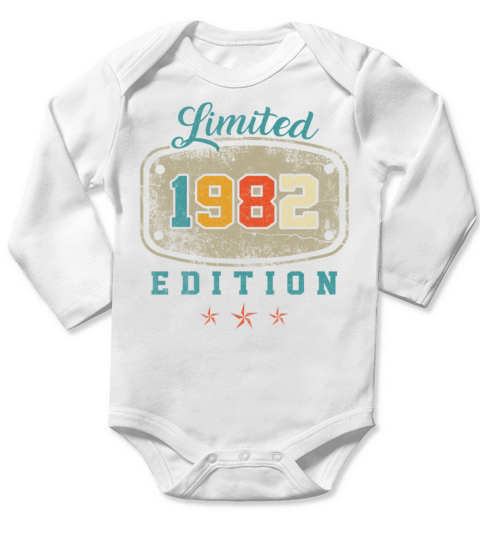 Limited 1982 Edition Birth Vintage 40th Birthday Long Sleeve Baby One-Piece