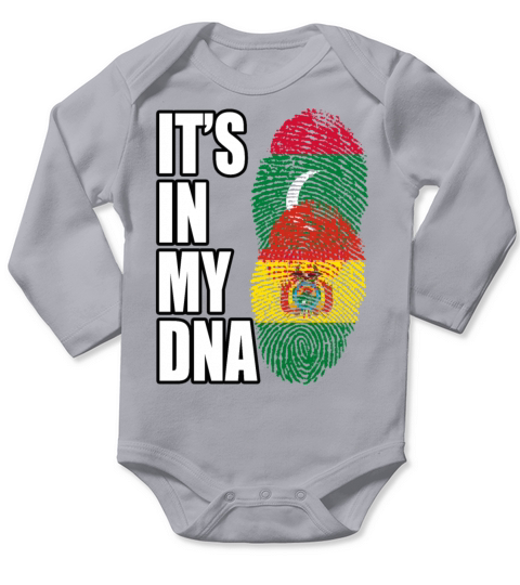 Maldivian And Bolivian Mix Heritage DNA Flag Long Sleeve Baby One-Piece