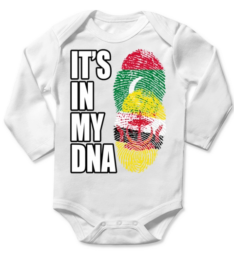 Maldivian And Bruneian Mix Heritage DNA Flag Long Sleeve Baby One-Piece