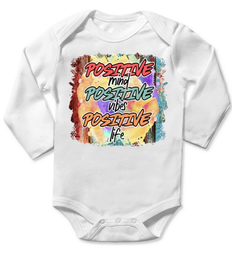 Positive Mind Vibes Life Inspirational Quote Gift Long Sleeve Baby One-Piece