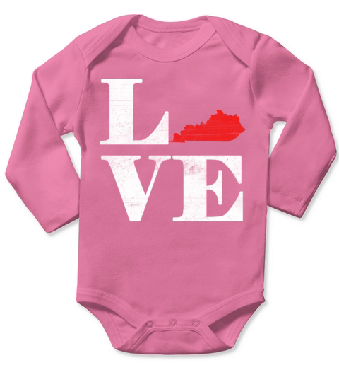 Proud America State Land Map Love Kentucky Long Sleeve Baby One-Piece