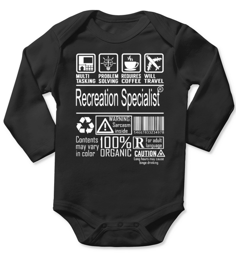 Recreation Specialist Multitasking Job Shirts Long Sleeve Baby One-Piece