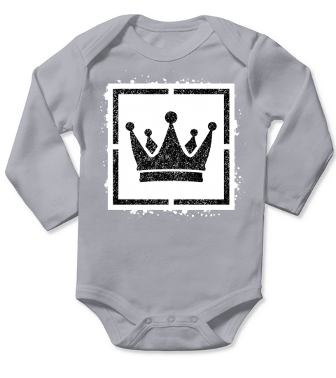 Sponge stencil Crown inside square Long Sleeve Baby One-Piece