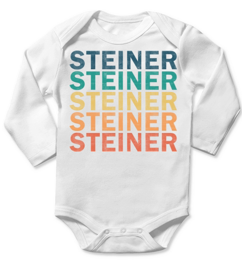 Steiner Name T Shirt - Steiner Vintage Retro Name Long Sleeve Baby One-Piece