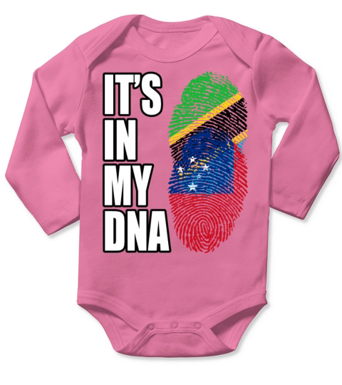Tanzanian And Samoan Vintage Heritage DNA Flag Long Sleeve Baby One-Piece