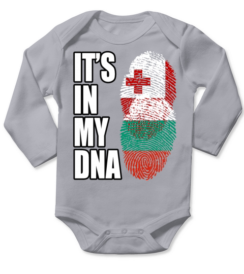 Tongan And Bulgarian Mix Heritage DNA Flag Long Sleeve Baby One-Piece
