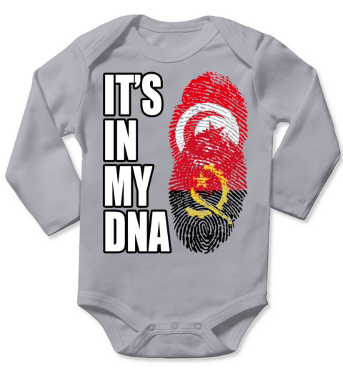 Tunisian And Angolan Mix Heritage DNA Flag Long Sleeve Baby One-Piece