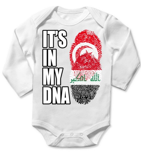 Tunisian And Iraqi Mix Heritage DNA Flag Long Sleeve Baby One-Piece