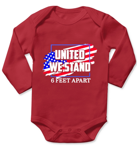 United We Stand 6 Feet Apart Long Sleeve Baby One-Piece