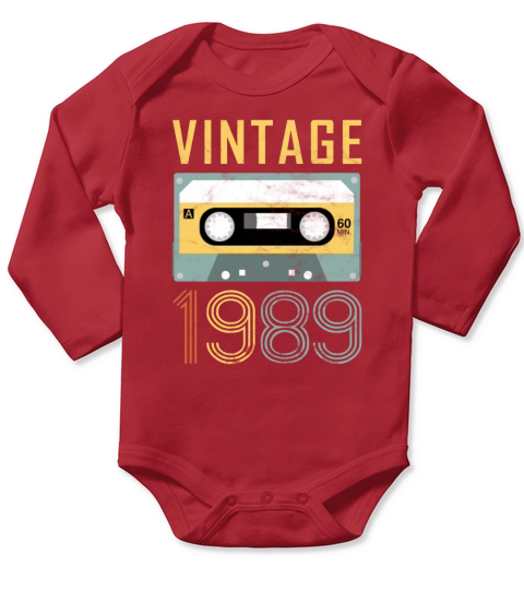 Vintage 1989 30th birthday Long Sleeve Baby One-Piece