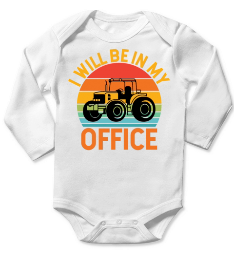 Vintage Funny Farmer T Shirt Long Sleeve Baby One-Piece