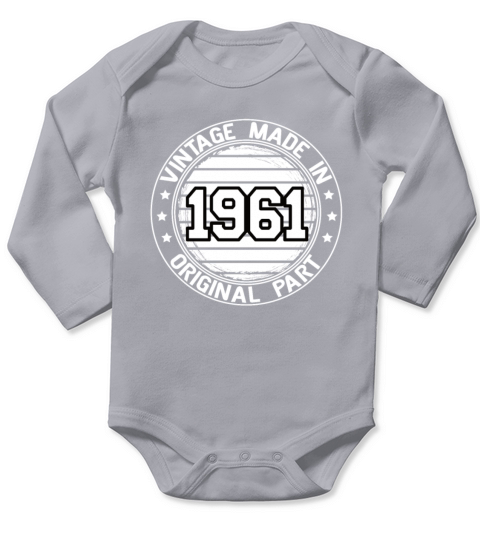 Vintage Made In 1961 Original Part Birthday 1961 Long Sleeve Baby One-Piece