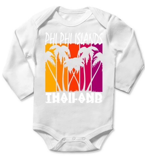 vintage phi phi islands thailand Long Sleeve Baby One-Piece