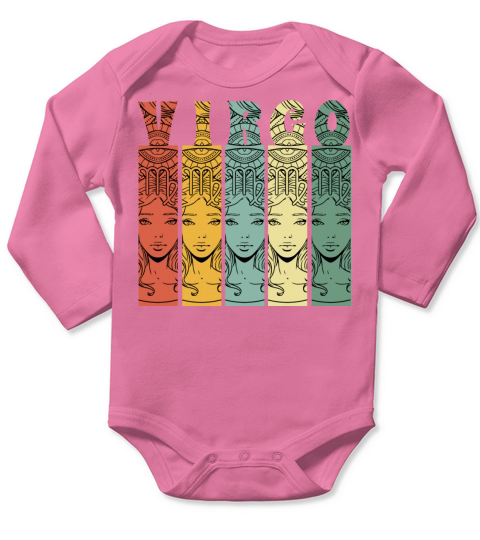 Virgo August September Zodiac Birth Sign Birthday Long Sleeve Baby One-Piece