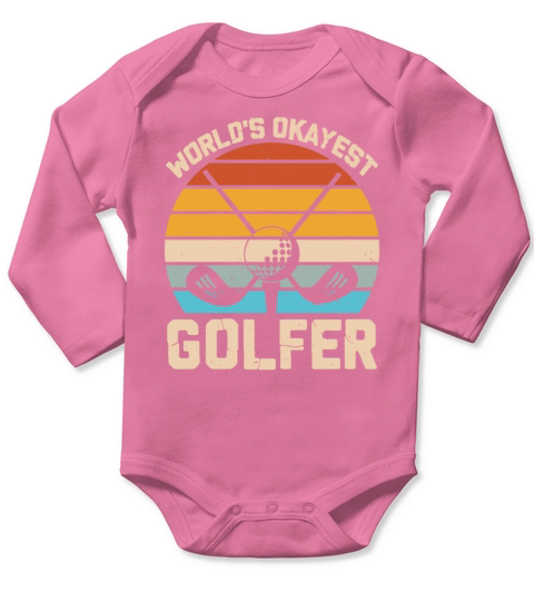Worlds Okayest Golfer - Golf Player Long Sleeve Baby One-Piece