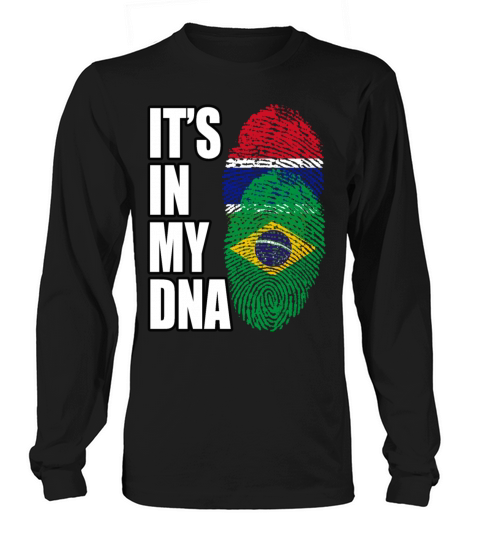 Gambian And Brazilian Mix Heritage DNA Flag Long sleeved Unisex