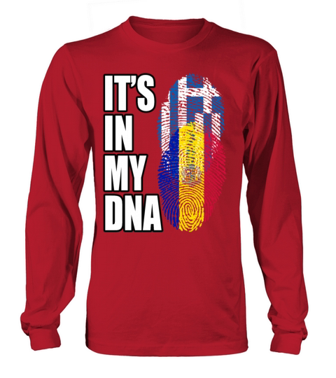 Greek And Andorran Mix Heritage DNA Flag Long sleeved Unisex