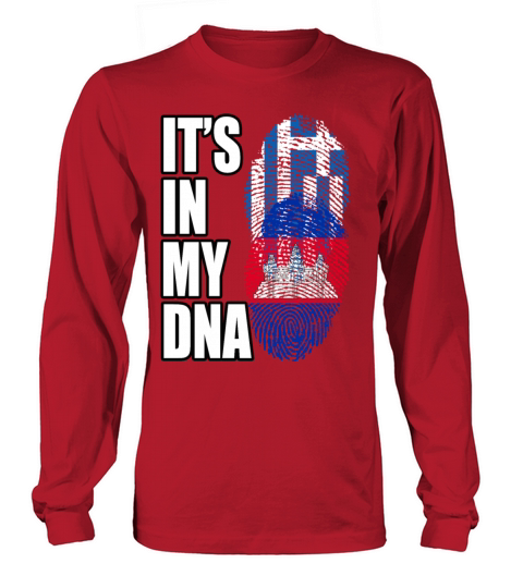 Greek And Cambodian Mix Heritage DNA Flag Long sleeved Unisex