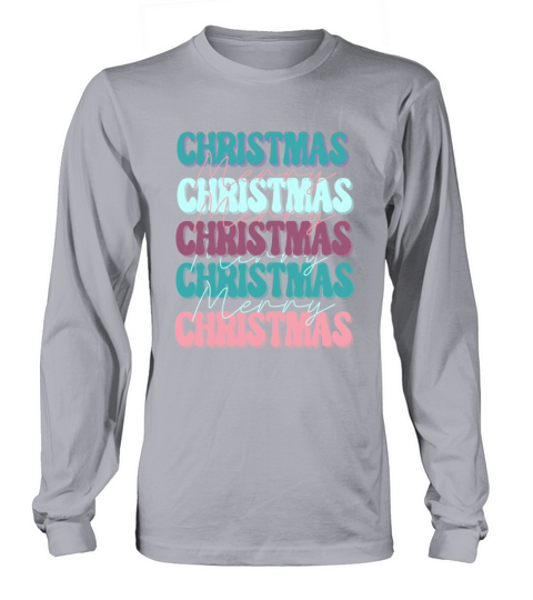 Merry Christmas Groovy Retro Vintage Long sleeved Unisex