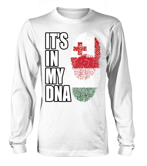Tongan And Hungarian Mix Heritage DNA Flag Long sleeved Unisex