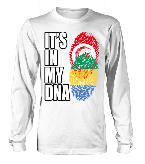Tunisian And Gabonese Mix Heritage DNA Flag Long sleeved Unisex