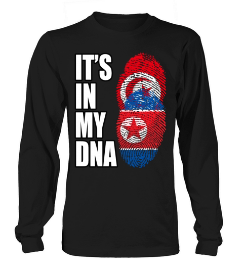 Tunisian And North Korean Mix Heritage DNA Flag Long sleeved Unisex