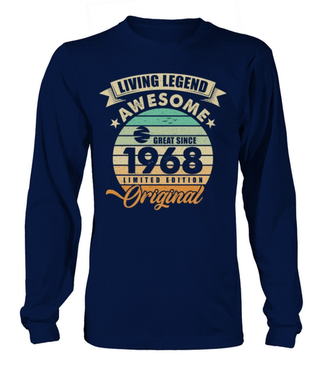 Vintaga 1968 Birthday Long sleeved Unisex