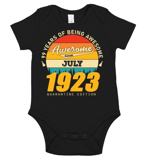 1923 Quarantine Edition July 99th birthday gift Short Sleeve Baby One-Piece