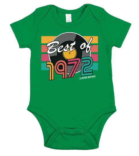 50th birthday vintage 1972 best of 1972 Short Sleeve Baby One-Piece