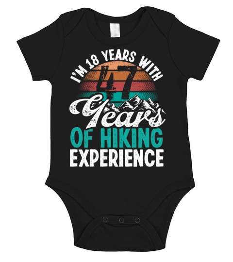 65 Years Old Hiking Mountains Vintage 65 Birthday Short Sleeve Baby One-Piece