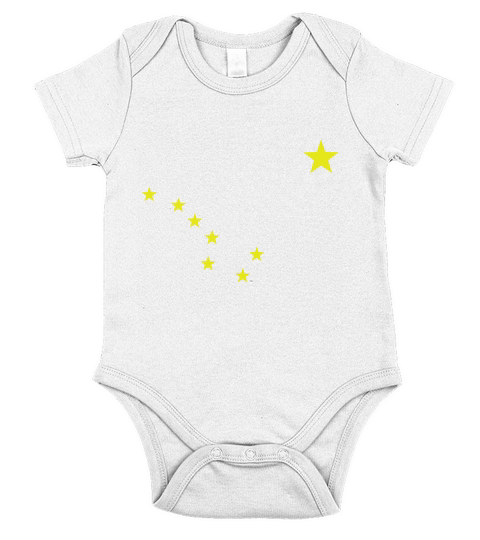 Alaska T-Shirt State Flag Astrology Big Dipper Polaris Tee Short Sleeve Baby One-Piece