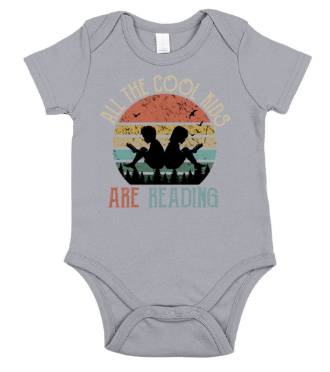 All The Cool Kids Are Reading Vintage Teacher Short Sleeve Baby One-Piece