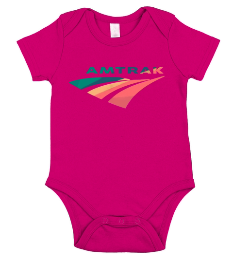 Amtrak Railroad Train Bus Station T-Shirt Short Sleeve Baby One-Piece