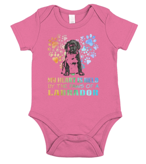 Black Dog My Heart Is Held By The Paws Of A Labrador shirt Short Sleeve Baby One-Piece