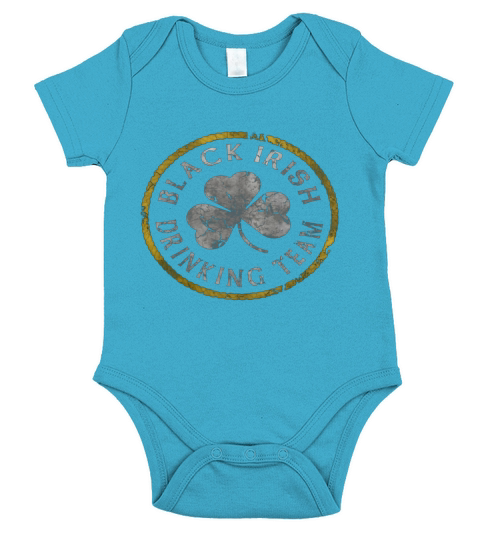 Black Irish Drinking Team Shirt Short Sleeve Baby One-Piece
