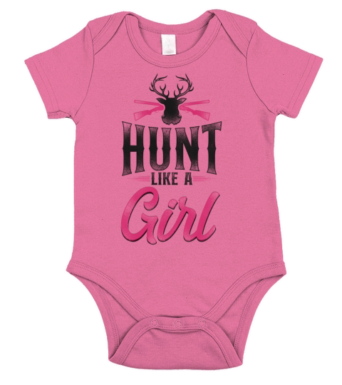 Buck Deer Hunting Hunter Girl Short Sleeve Baby One-Piece