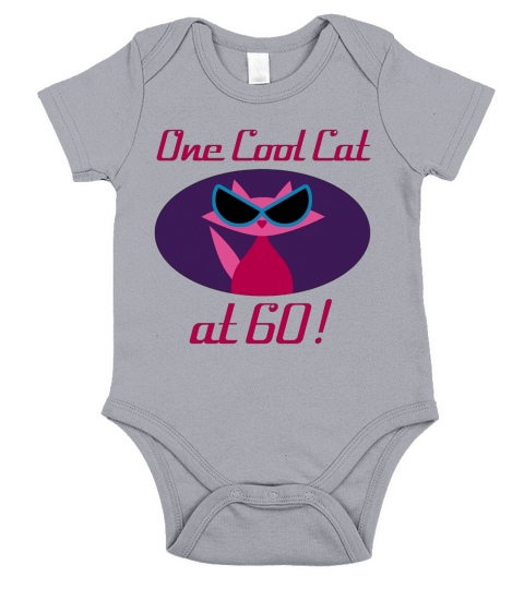 Cool Cat 60th Birthday Short Sleeve Baby One-Piece