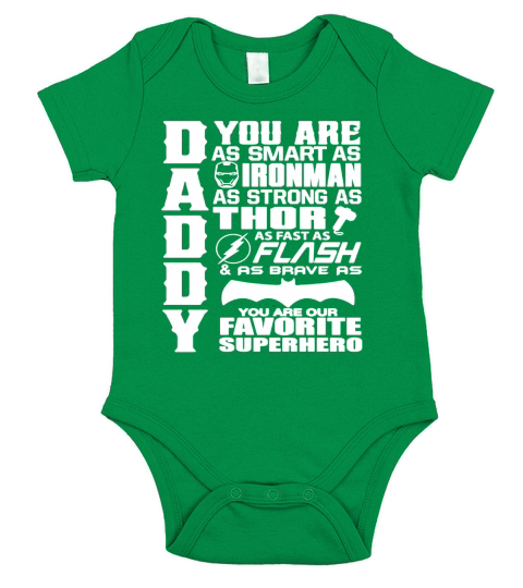 Daddy Superhero T-SHIRT Fathers Day Gift For Dad Shirt Short Sleeve Baby One-Piece