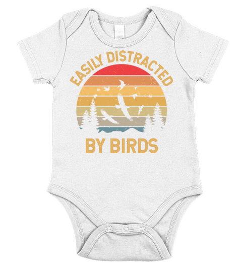 Easily Distracted by Birds Short Sleeve Baby One-Piece