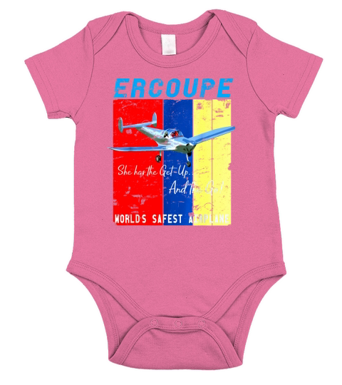 Ercoupe Retro Vintage Distressed Airplane Pilot T-Shirt Short Sleeve Baby One-Piece
